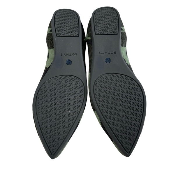 Rothy's The Point Olive Camo Pointed Toe Slip-On Flat Shoes Size 9.5 - Picture 13 of 16